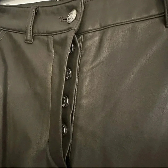 Size 00 Aritzia Wilfred Faux Leather Modern Cargo Pockets Ankle Grey Pan… - Picture 7 of 11